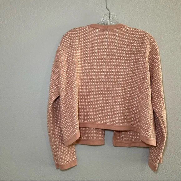 J. Crew Textured Knit Cardigan in Soft Pink women’s small preppy career office - Picture 8 of 8